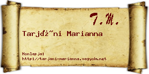 Tarjáni Marianna névjegykártya