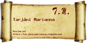 Tarjáni Marianna névjegykártya